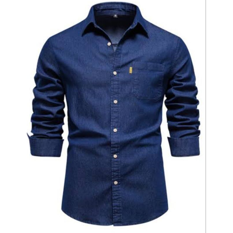CAMISA JEANS MASCULINA MANGA LONGA E CURTA DO P AO GG