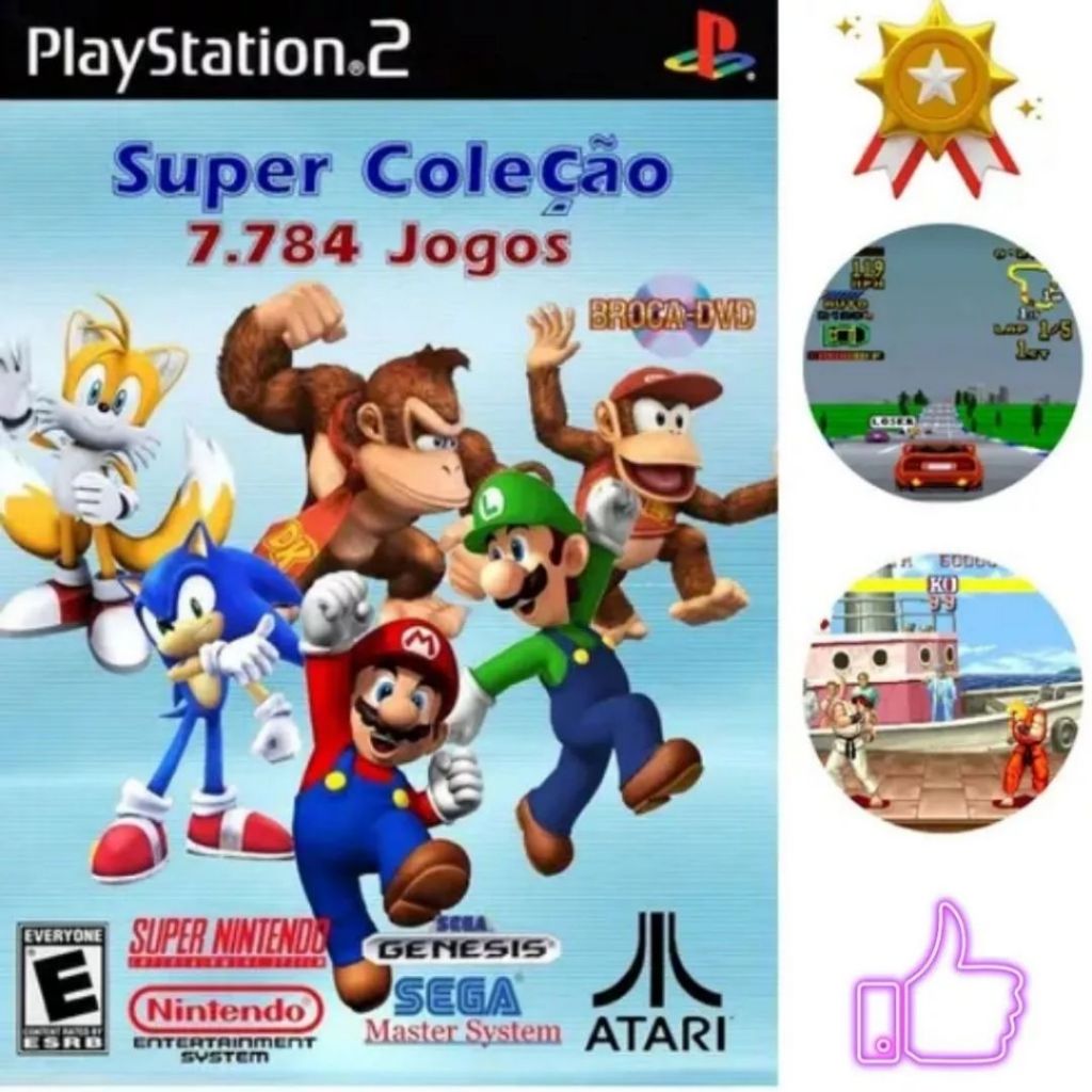 Jogo Super Classicos Mario E Outros PS2 Playstation 2 Mídia De Altissíma Qualidade UP!!!
