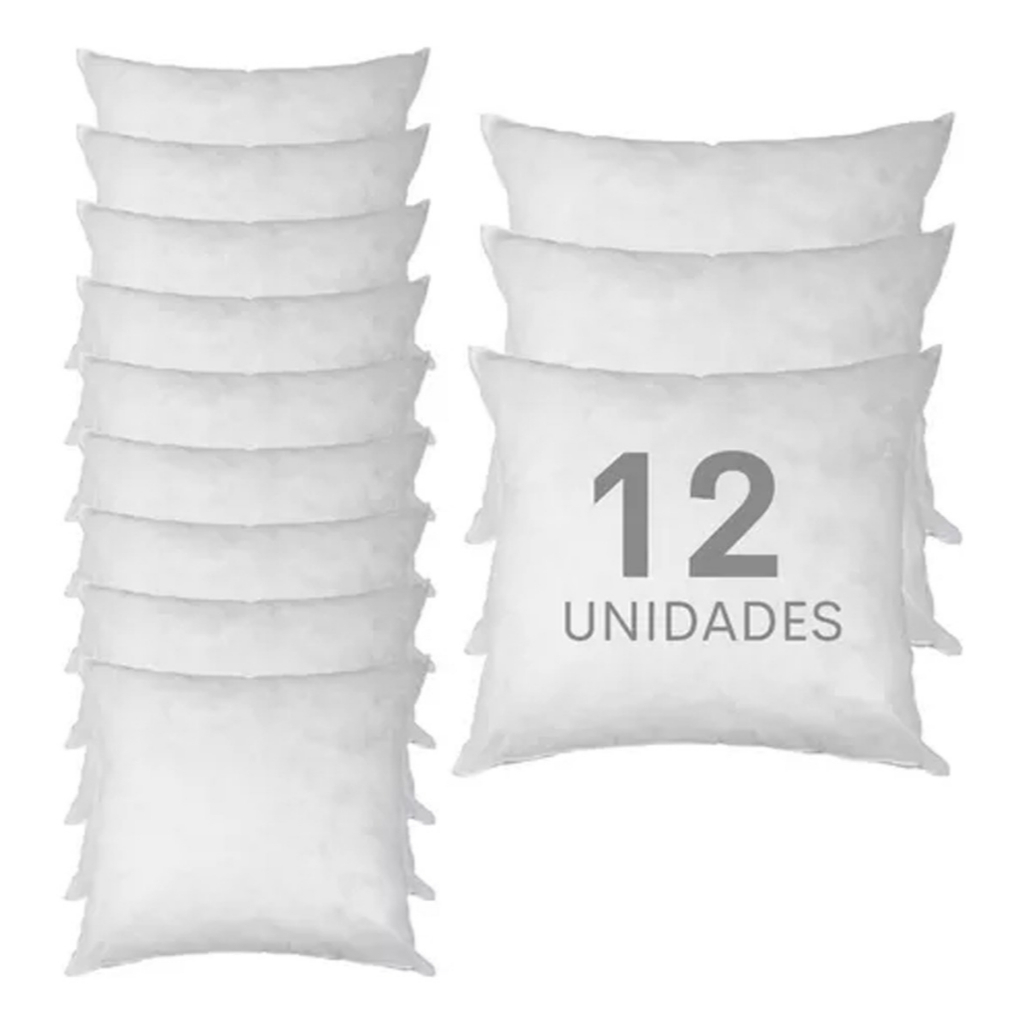 Kit até 12 Refil Almofadas 45cm x 45cm de Espuma Extra Macio - Envio Imediato