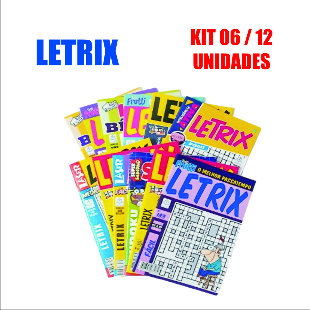 Kit com 06 / 12 / 24 - Revistas Passatempo - Letrix