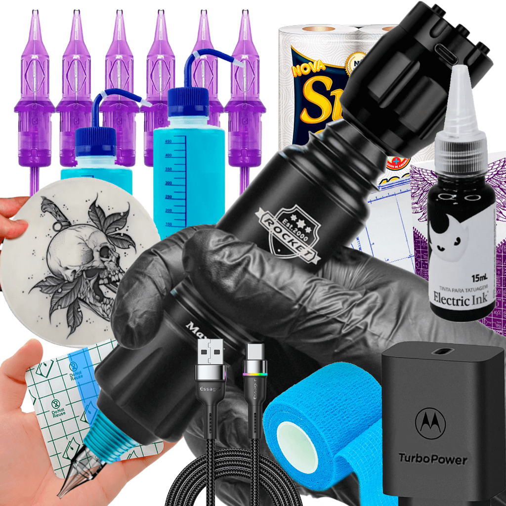 Kit Tatuagem Completo Iniciante e Profissional