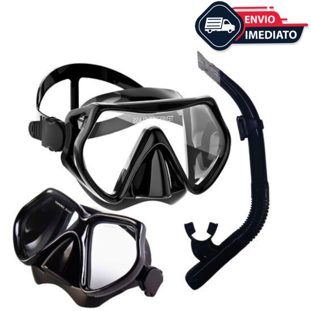 Máscara de Mergulho e Snorkel Profissional Óculos de Natação Ajustáveis ​​para Praia e Piscina