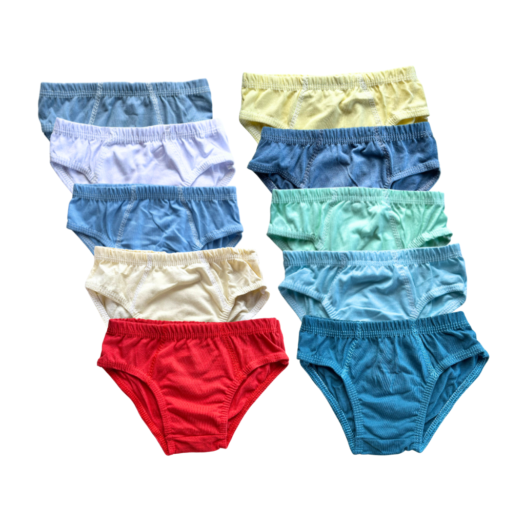 Kit 5-10 Cueca infantil slip confortável 100% algodão com forro