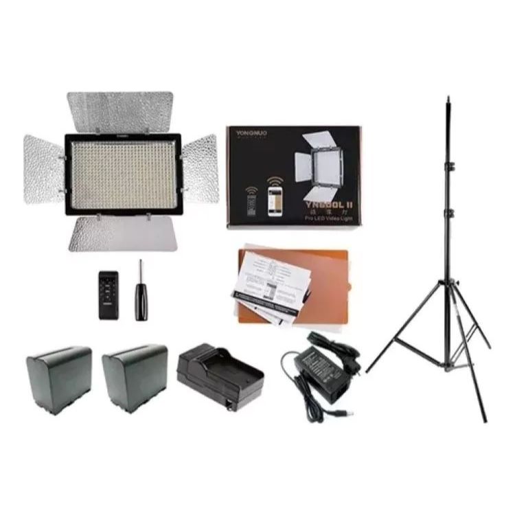 Iluminador Led Yn600 L ll Com fonte+tripé 2 Metro+2x Baterria f970 +1x carregado