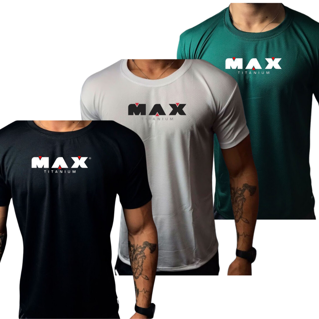 Kit Com 3 Camisas DRY FIT Com Elastano Esportiva Academia Ideal Para Treinos Intensos