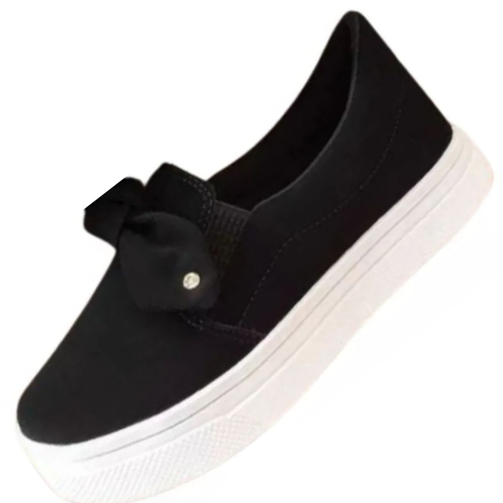 Tênis Feminino Casual Confortável Laço Slip On