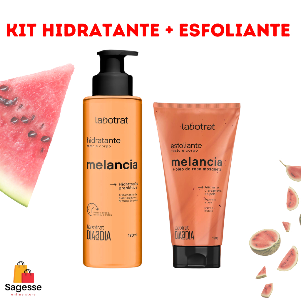 Kit Hidratante + Esfoliante / Labotrat Corpo e Rosto - MELANCIA