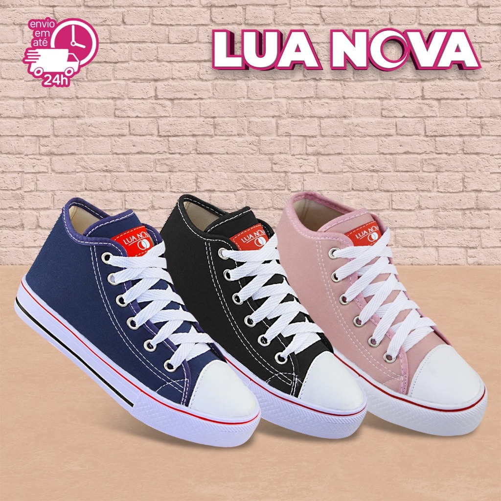 Tênis adulto All Cano Alto botinha star confortavel promoção Lua Nova