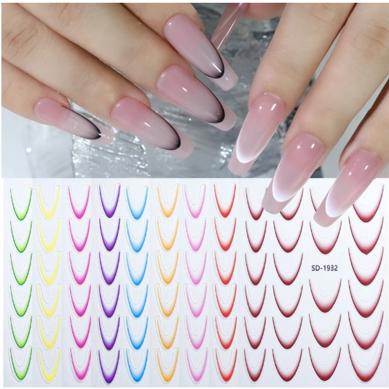 KIT Adesivos Para Francesa Reserva Adesivo De Unha Francesinha Reversa Nails