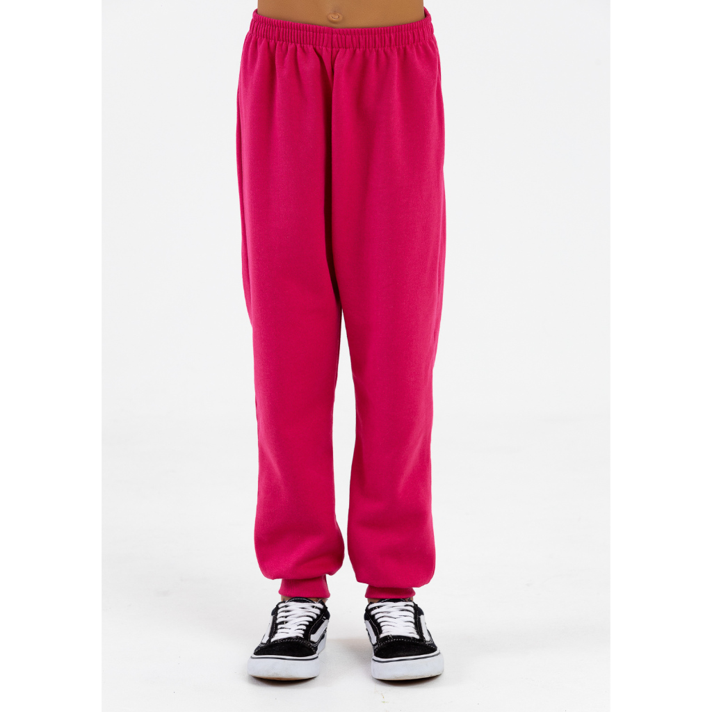 Calça Moletom Peluciada Infantil Unissex Rosa Pink