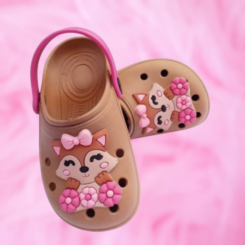 Sandália  para  meninas infantil Raposinha Papete confortável
