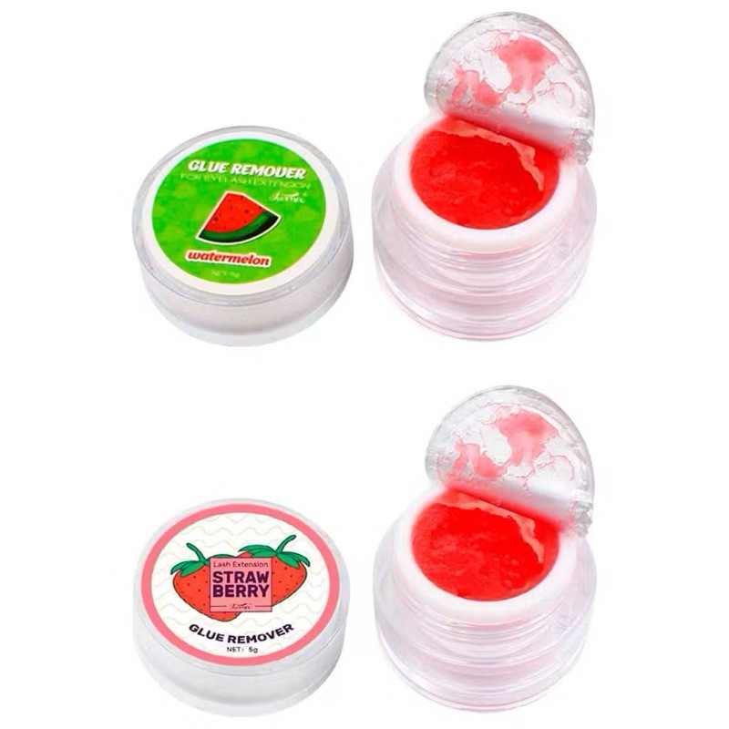 Removedor de Cola para Extensão de Cílios Funmix morango e melancia e Creme 5gr