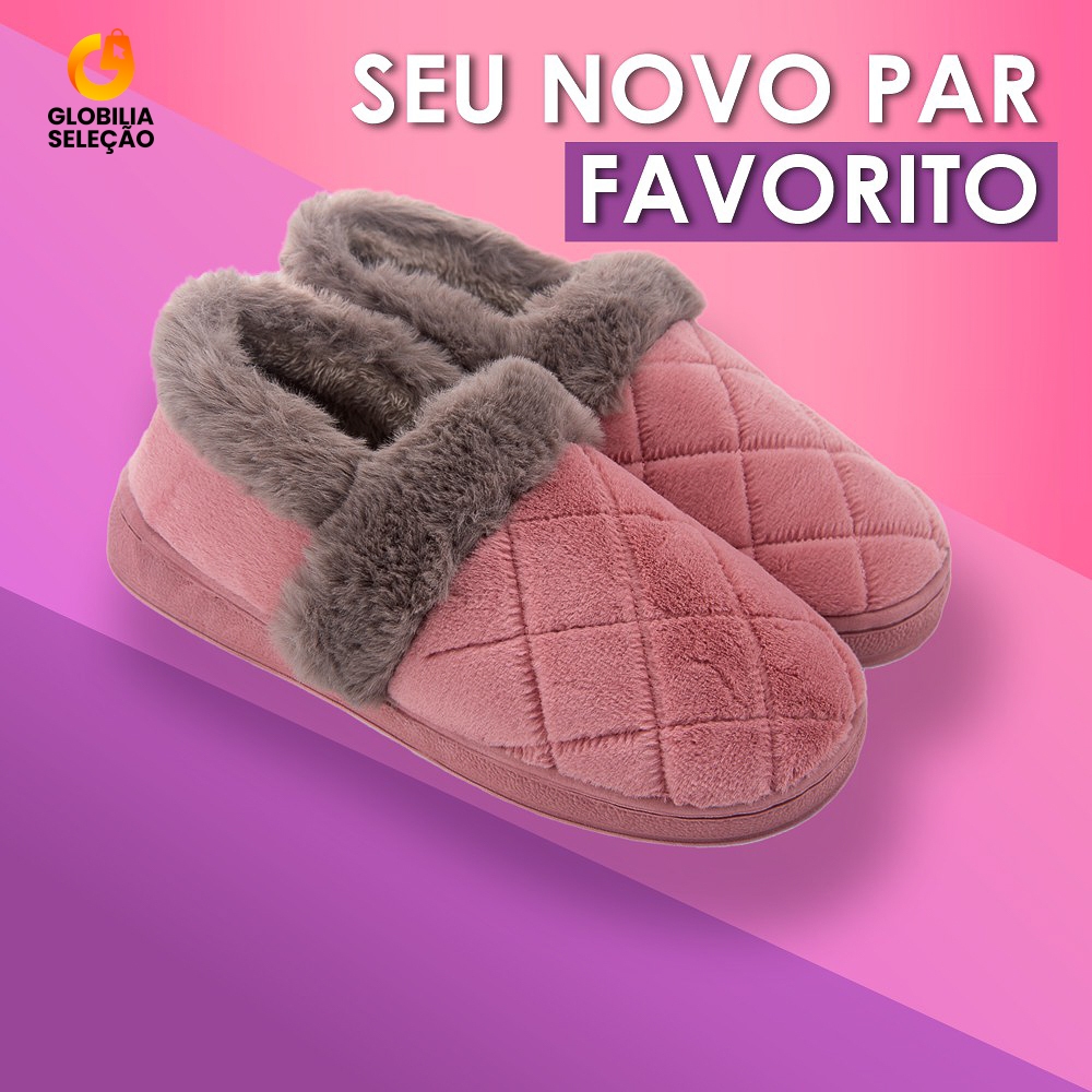 Pantufa Chinelo De Casa Feminina Menina Pelúcia Confortável Inverno KT4103