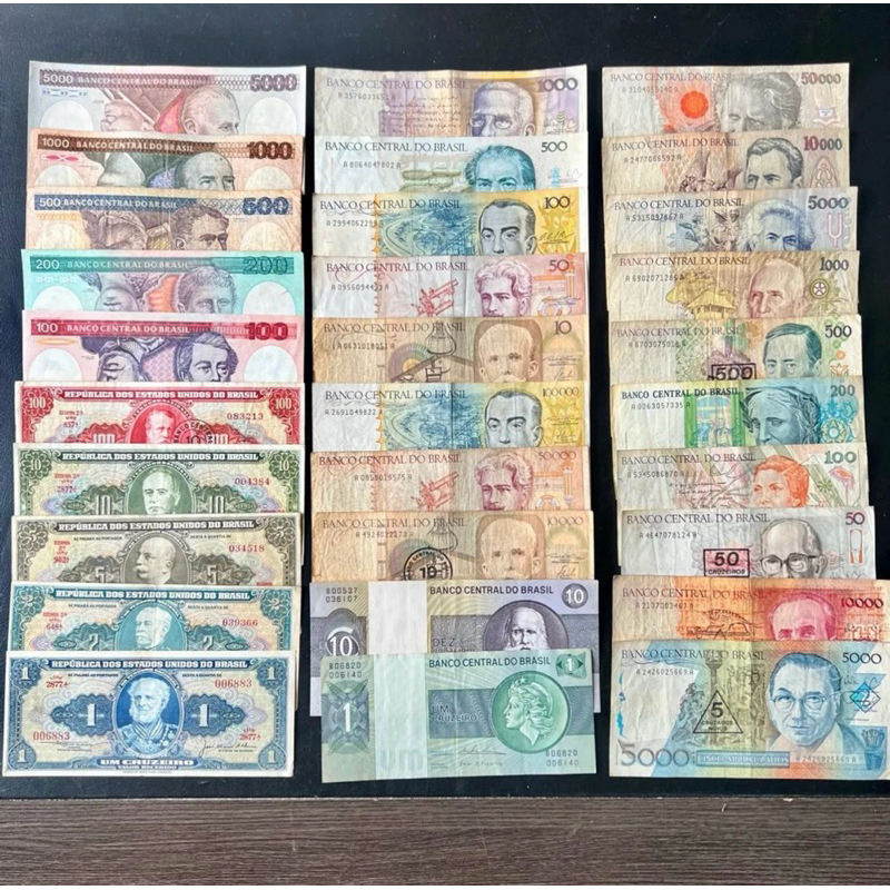 Lote de 15 Cédulas Nacionais Sem Repetição Coleção Dinheiro Antigo Original