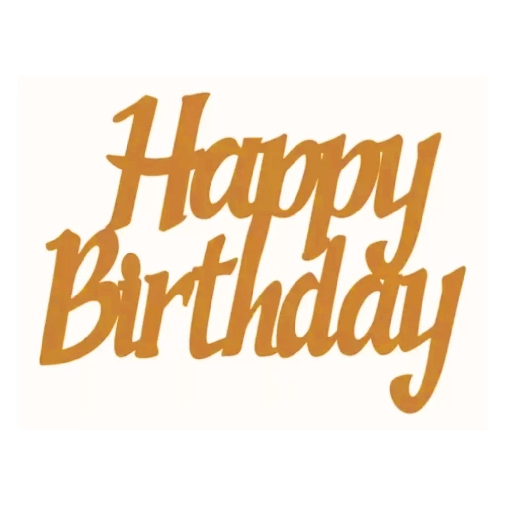 Palavras em MDF plaquinha decorativas aniversário happy birthday decoração PRATA ou DOURADO