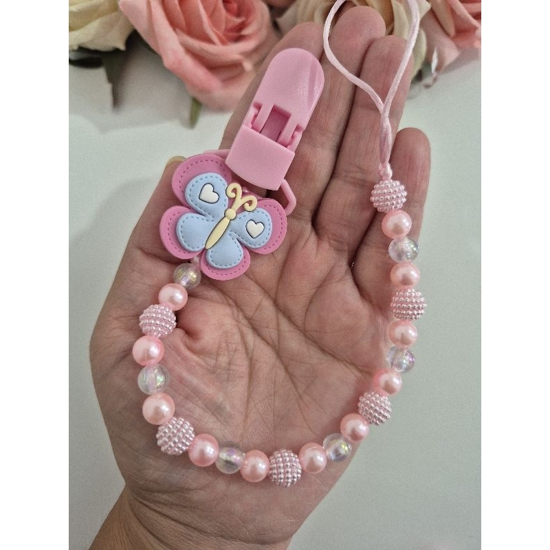 Prendedor de chupeta Personalizado com nome do bebê Enxoval /Maternidade para Menina