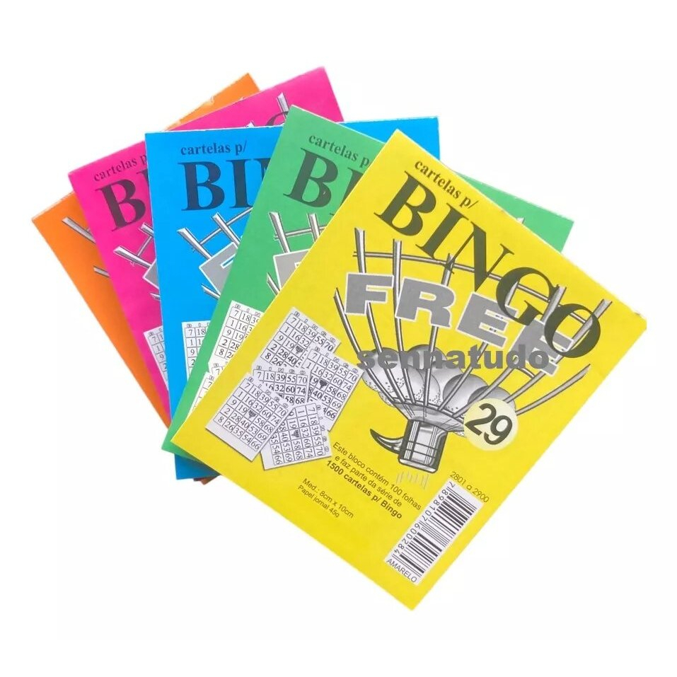 Kit 15 Blocos de Cartelas de Bingo Free Jornal – Diversão Garantida