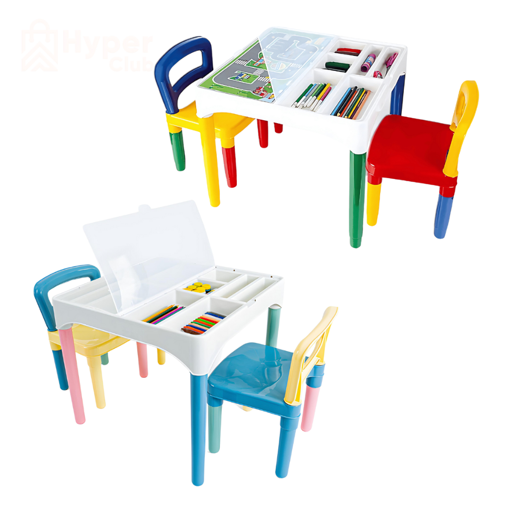 Mesa Infantil com 2 cadeira Mesinha brinquedoteca mesinha de estudo e atividades