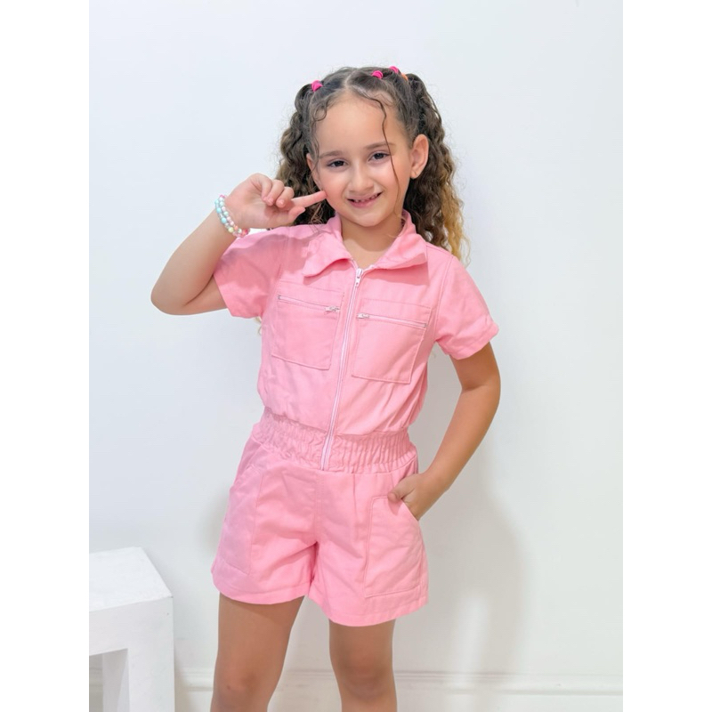 Macaquito infantil ziper rosa bebê Blogueirinha Diva