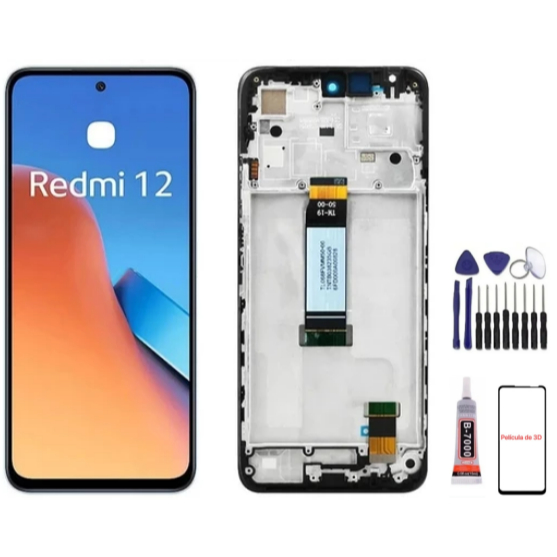 Tela Touch Display Lcd Compativel Xiaomi Redmi 12 sem aro / com aro 23053RN02A A Pronta Entrega