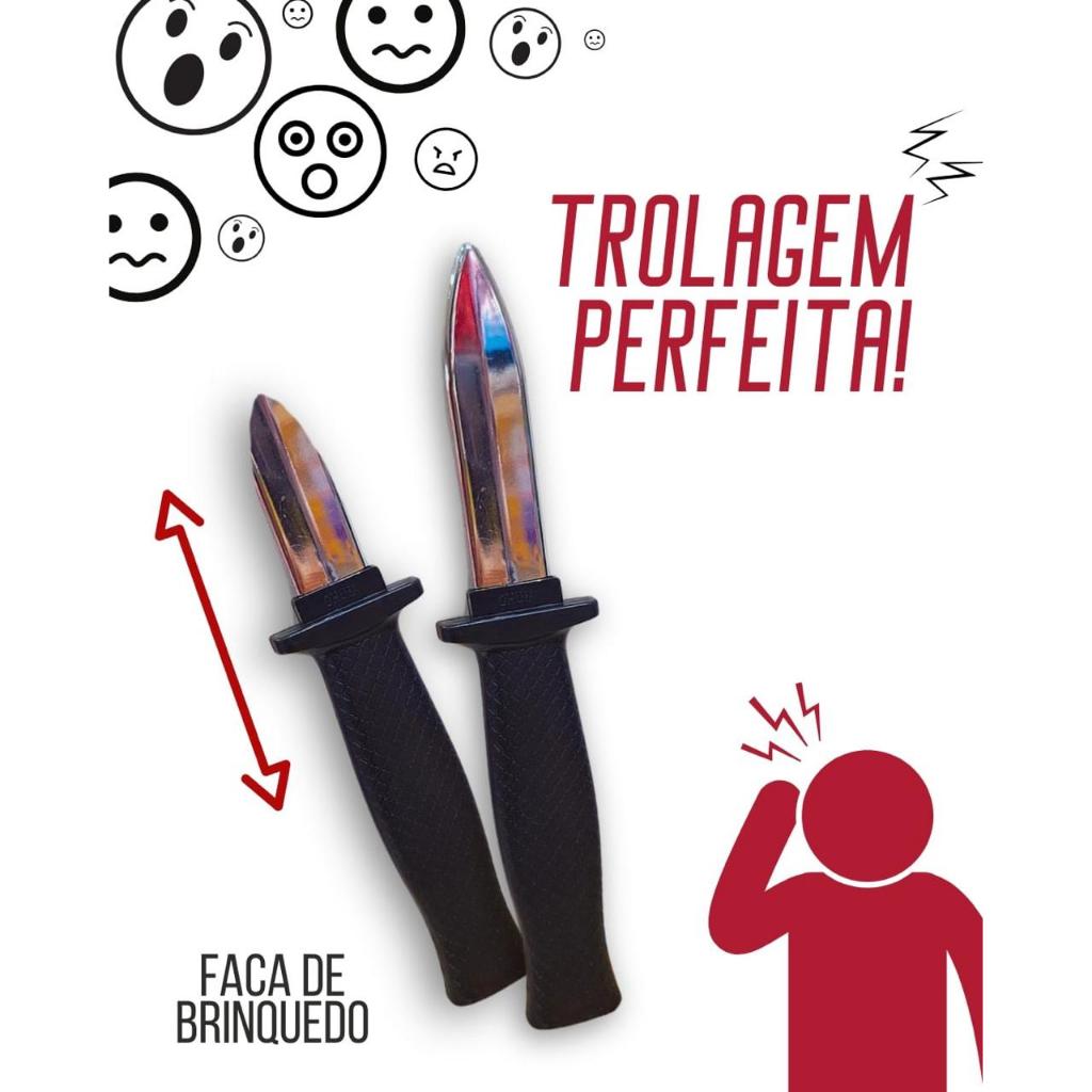 Faca Mágica Retrátil - Canivete Truque Pegadinha Engraçado