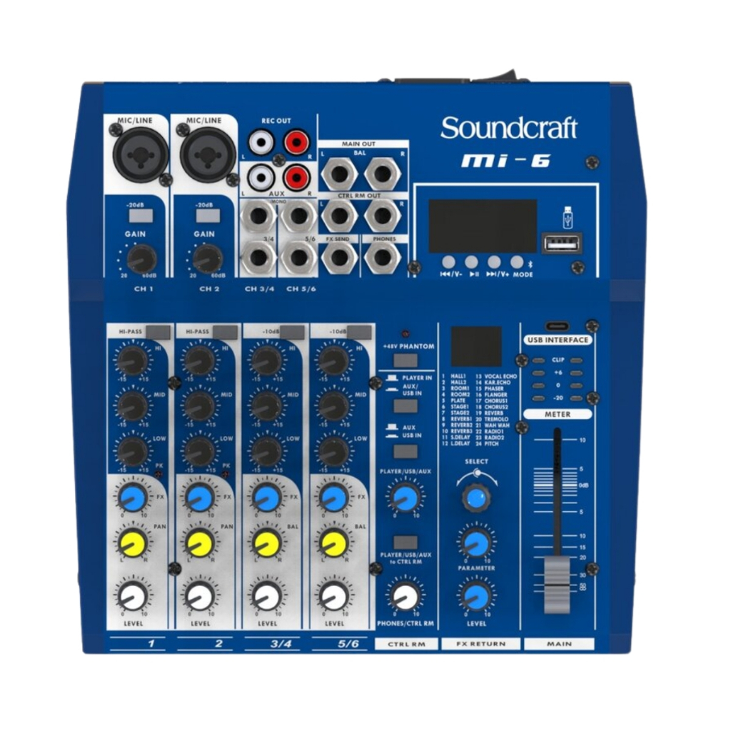 Mesa De Som Soundcraft Mi-6 Profissional 6 Canais