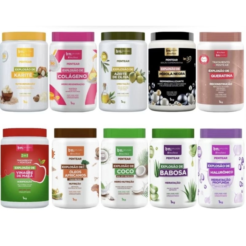 CREME DE PENTEAR 1KG BELEZA NATURAL (Escolha o seu)