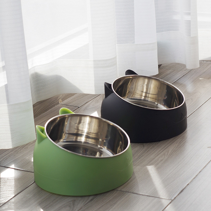 Pote Ração Bebedouro Comedouro Tijela Inox Luxo Elevado Alto Orelhinha Gato Cachorro Alimentador Pet