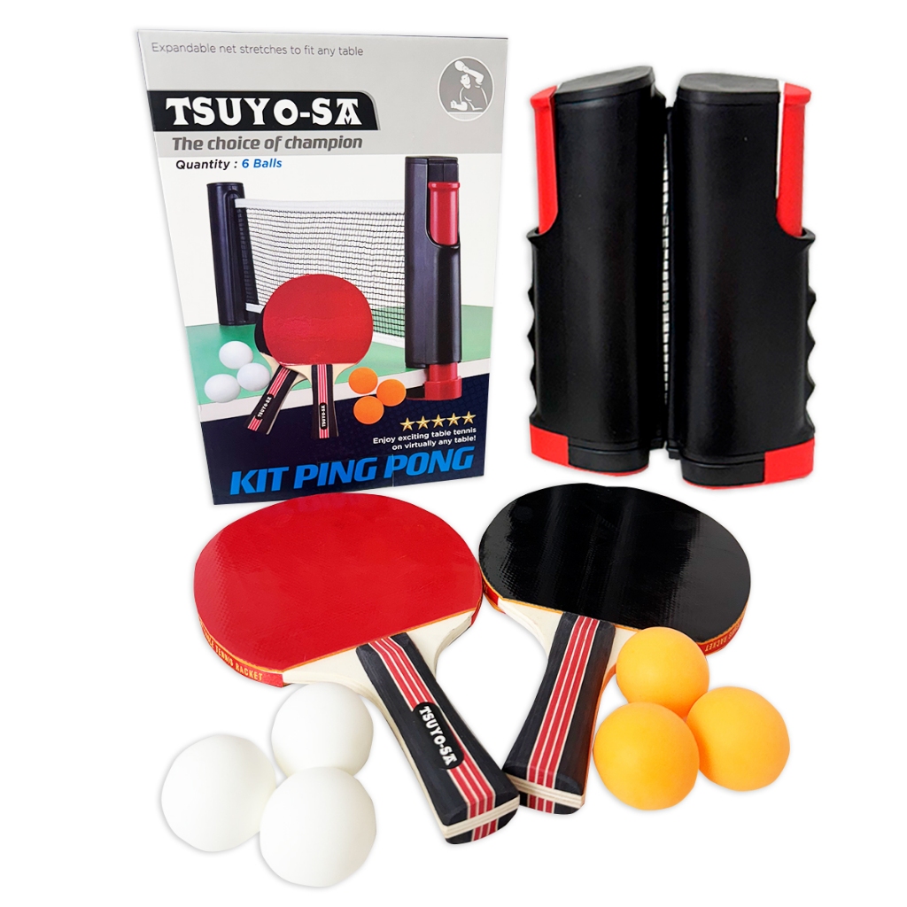 Ping Pong Profissional Raquete Rede 6 Bolas Tênis Mesa