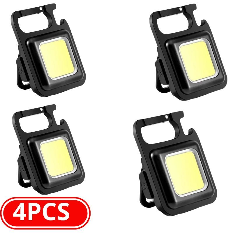 Kit1/2/3/4 Mini Lanterna Com led Portátil/USB Recarregável 3 Modos De Luz Lanternas De Chaveiro E Abridor