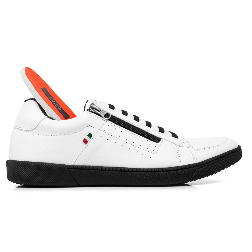 Sapatenis Branco Casual Masculino Linha Confort Palmilha Conforto Ajuste Zíper e Elástico Entrega IMEDIATA