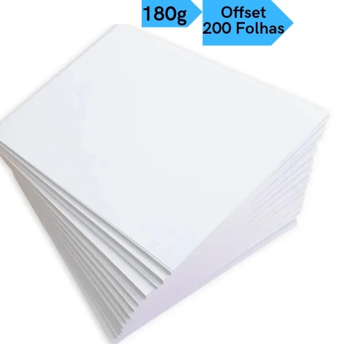 Papel Offset Opaline Liso 180g Branco Diplomata Kit até 200 Folhas Masterprint