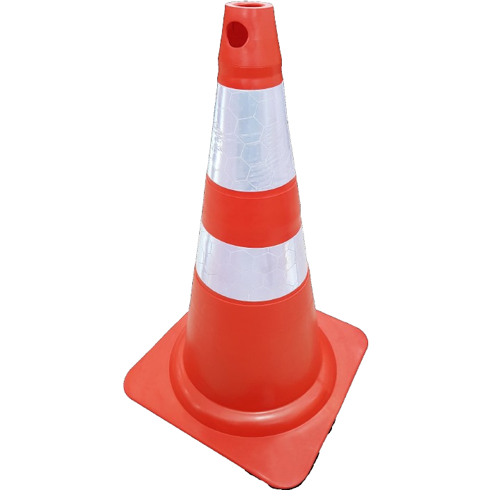 Cone De Sinalização 75 Cm Pvc Rígido Segurança Laranja Trânsito Epi Segurança