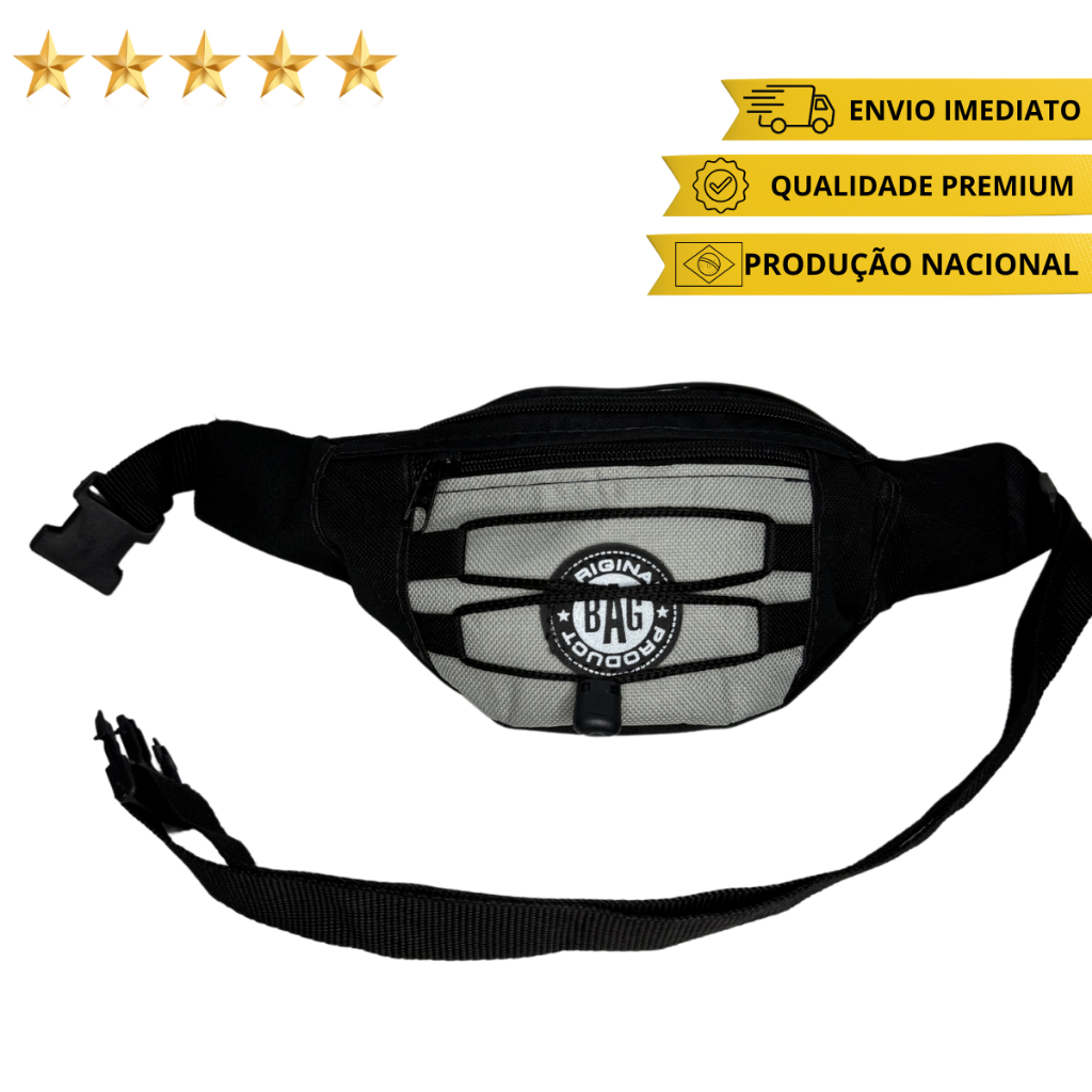 Pochete Cintura Bag de Cintura Lateral Cinto Bolsa transversal feminina masculina, doleira em poliéster resinado bicolor