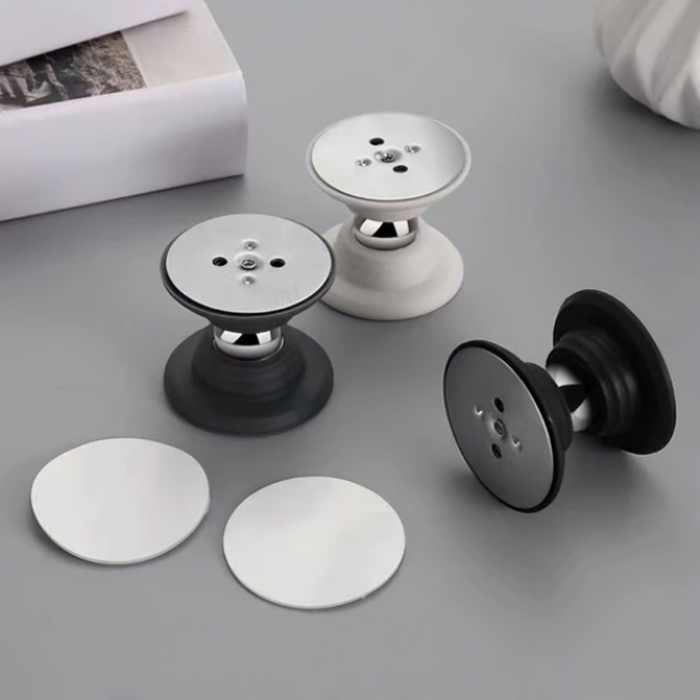 Kit 1/2/3 Trava Prendedor Batetor Fixador Porta Imã Magnético Adesivo Inox