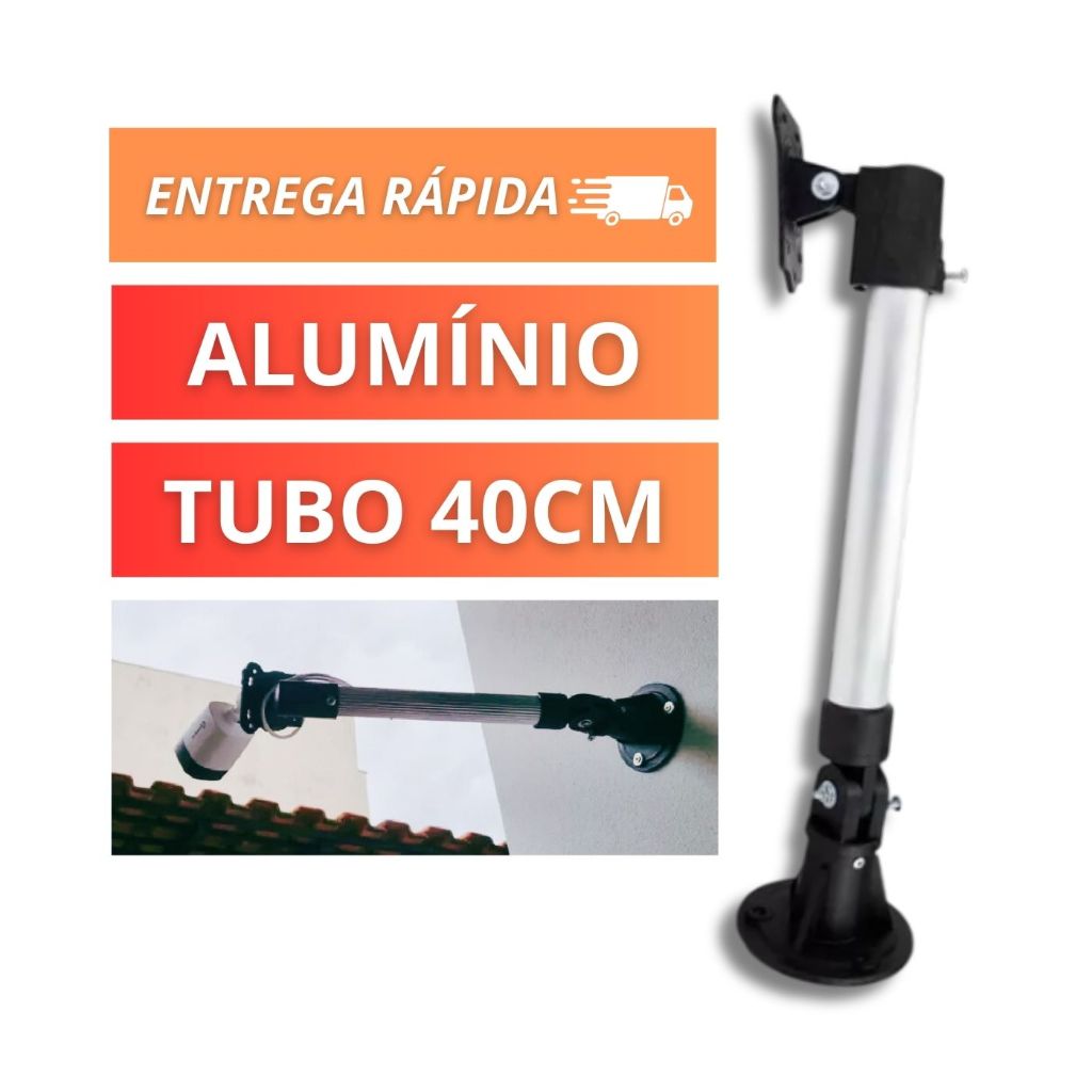 Suporte Prolongador P/ Sensor e Câmeras de Segurança de Alumínio 40cm | Suporte Infra CFTV