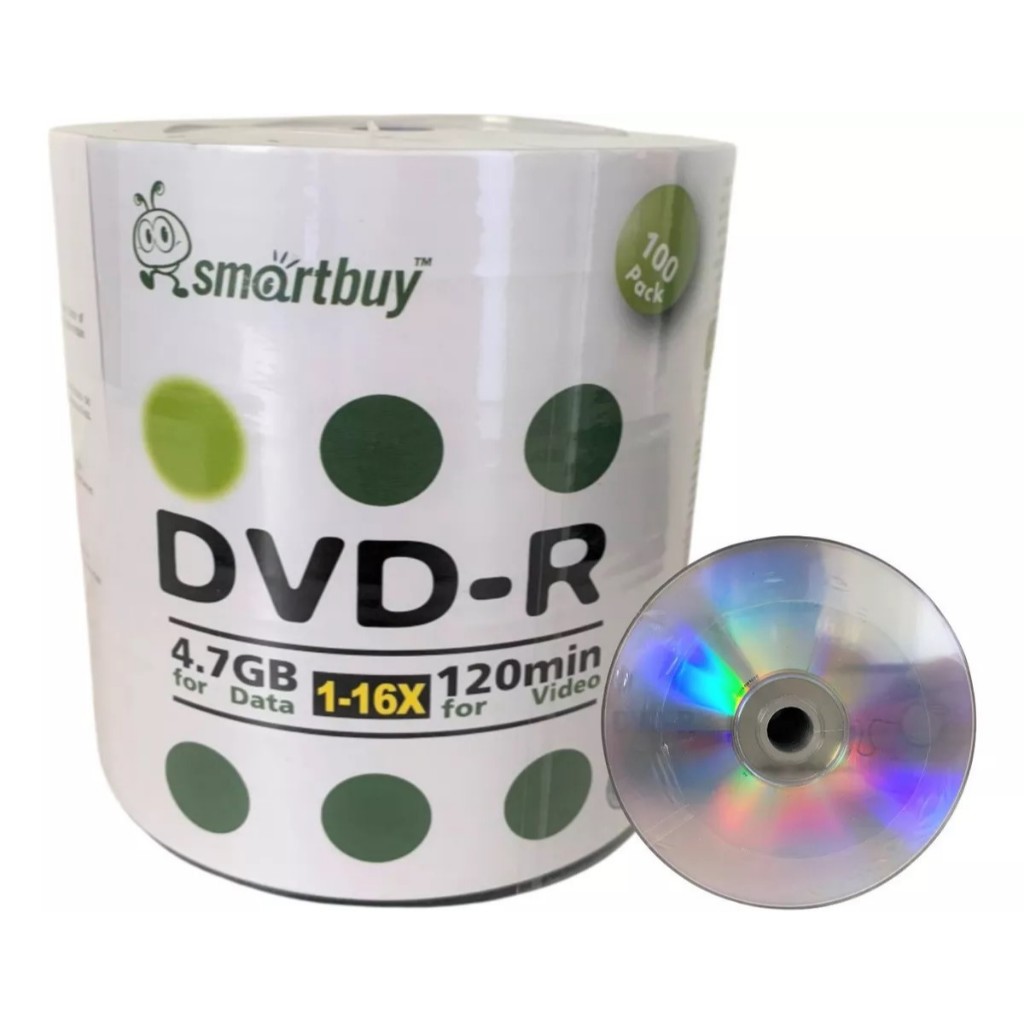 200 Mídia Virgem Dvd Smartbuy Logo Ritek 4.7gb 120min