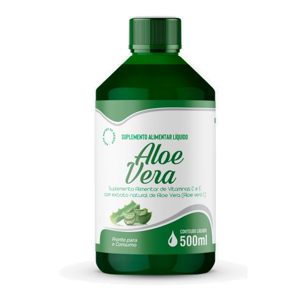 Aloe Vera Pura Extrato Líquido Legítima 100% Babosa 500ml Chá Suco Bebida