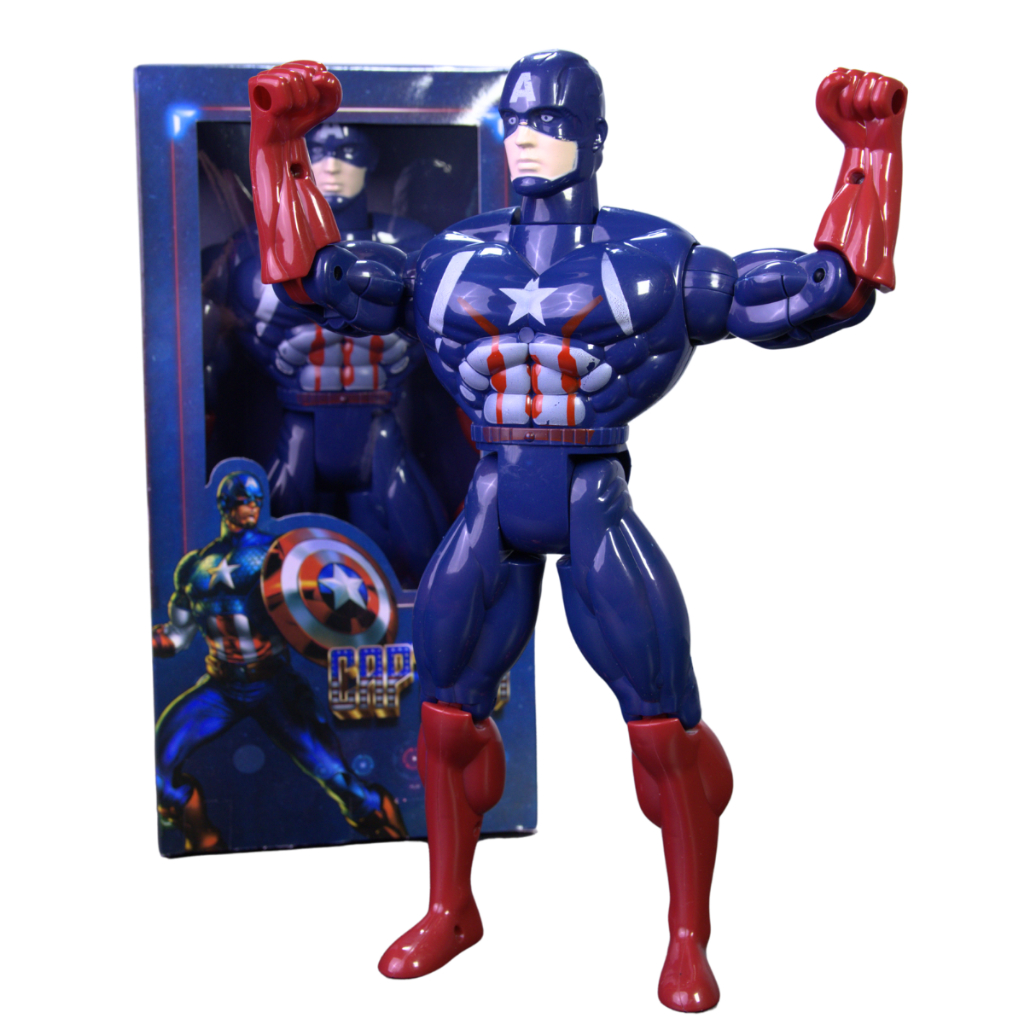 Boneco Personagem Super Herói Soldado Articulável Menino 30cm Dia Das Crianças Brincar Presente