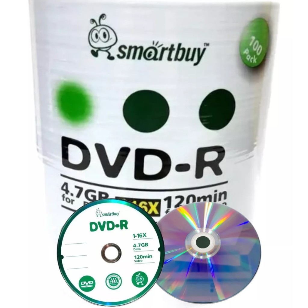 200 Mídia Virgem Dvd Smartbuy Logo 4.7gb 120min Dvdr