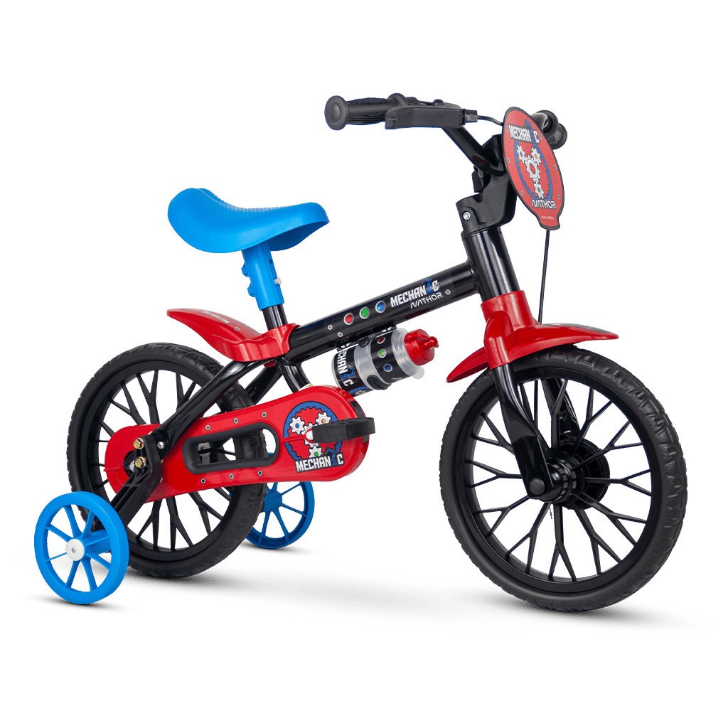 Bike Bicicleta Infantil Nathor Aro 12 Menino e Menina com Rodinha e Para-Lama Garrafa