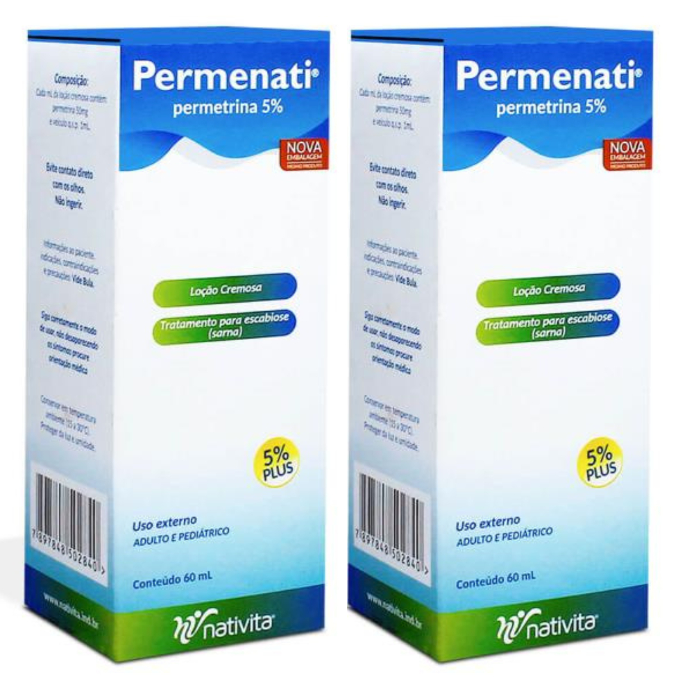 kit com 2 Permenati Permetrina 5% Anti Piolho e Lendeas