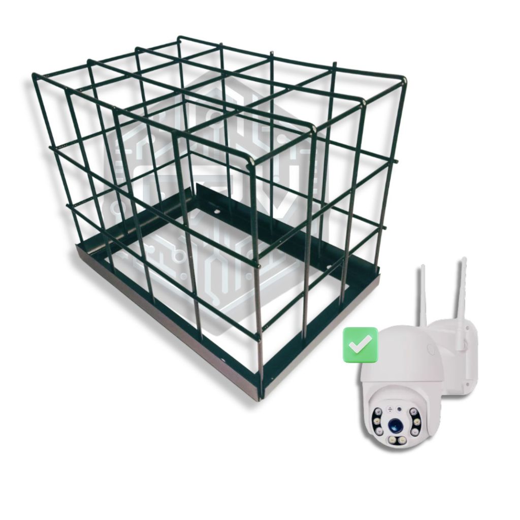 Grade Gaiola Quadrada Sem Chapa Para Câmeras Speed Dome Bullet CFTV Branco e Preto Reforçada