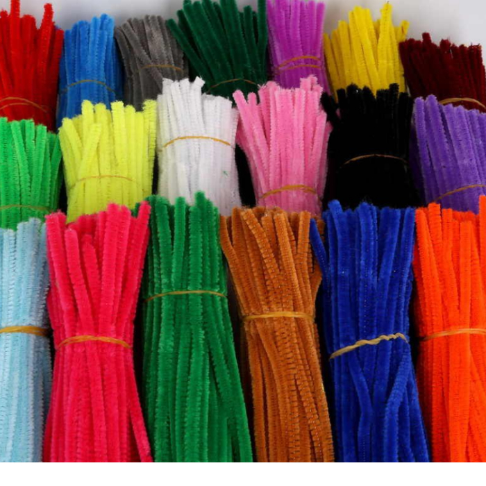 100 Haste de Chenille Limpador de Cachimbo Fios Artesanato 30cm