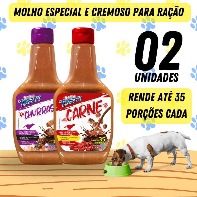Molho Petisco Ração Cachorro Gato Sabores - 250g cada 2 Unidades