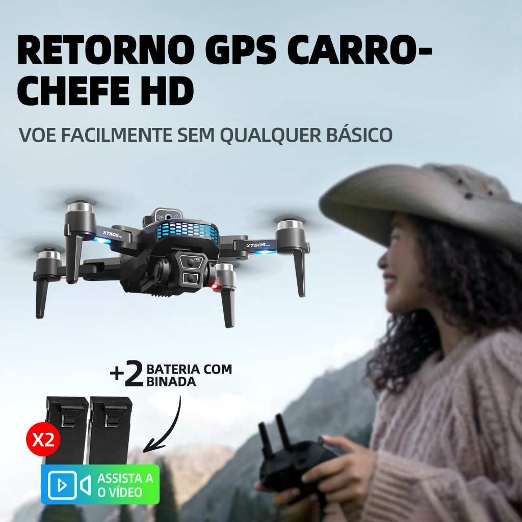 Drone profissional com câmera HD grande angular 1080P estabiliza os voos