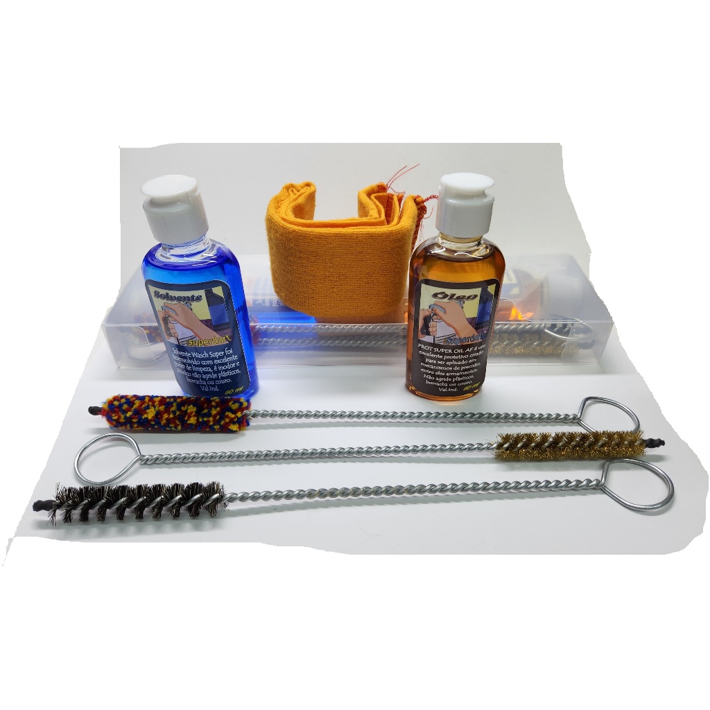 Kit Limpeza Super Dart Armas Calibres 9mm - 380 - 38 - 38 TPC - 357 - .40 - 10mm