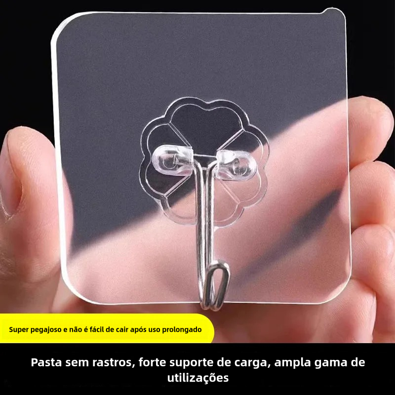 10 OU 20 Gancho Adesivo Parede Multi Funcional Autocolante Casa Cozinha Quarto Banheiro Organizado