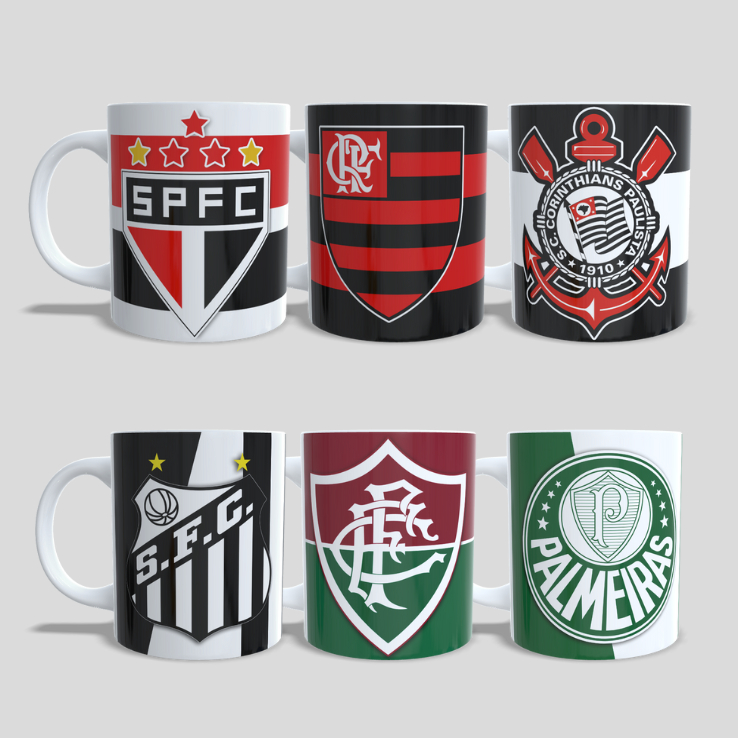 Caneca de Time com Nome – Presente Personalizado para Torcedores ⚽