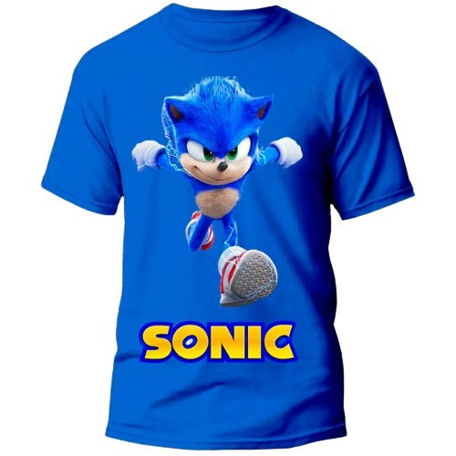Camiseta Infantil 100% Algodão Personalizada Sonic Manga Curta Meninos e Meninas Juvenil